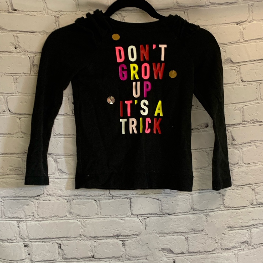 5/$20 Kids Girls 365 Kids Graphic Black Long sleeve tee size 6